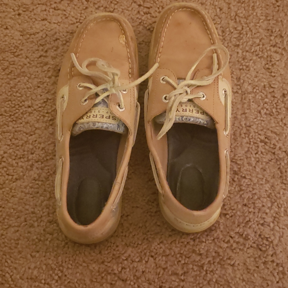 Blue sperry shoes